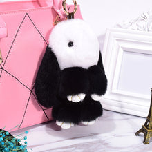 Load image into Gallery viewer, Rabbit Keychain Cute Fluffy Bunny Keychain Faux Rabbit Fur Pompom Key Ring 13cm
