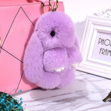 Load image into Gallery viewer, Rabbit Keychain Cute Fluffy Bunny Keychain Faux Rabbit Fur Pompom Key Ring 13cm
