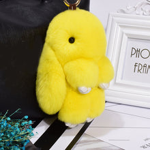 Load image into Gallery viewer, Rabbit Keychain Cute Fluffy Bunny Keychain Faux Rabbit Fur Pompom Key Ring 13cm
