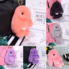 Load image into Gallery viewer, Rabbit Keychain Cute Fluffy Bunny Keychain Faux Rabbit Fur Pompom Key Ring 13cm

