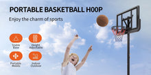 Load image into Gallery viewer, Basketball Hoop Basketball System 4.76-10ft Height Adjustable with 4 Basketball, Net Pocket, Inflator Set
