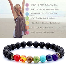 Load image into Gallery viewer, 7 Chakra Healing Beaded Bracelet Natural Lava Stone Bracelet Jewelry Accessories Gift
