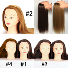 Load image into Gallery viewer, Beauty Salon Hairdressing Practice Head Mannequin Training 60cm Long Brown Gold Hair Tool
