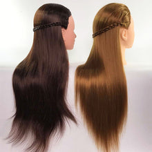 Load image into Gallery viewer, Beauty Salon Hairdressing Practice Head Mannequin Training 60cm Long Brown Gold Hair Tool
