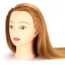 Load image into Gallery viewer, Beauty Salon Hairdressing Practice Head Mannequin Training 60cm Long Brown Gold Hair Tool
