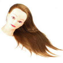 Load image into Gallery viewer, Beauty Salon Hairdressing Practice Head Mannequin Training 60cm Long Brown Gold Hair Tool
