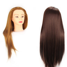 Load image into Gallery viewer, Beauty Salon Hairdressing Practice Head Mannequin Training 60cm Long Brown Gold Hair Tool
