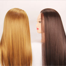 Load image into Gallery viewer, Beauty Salon Hairdressing Practice Head Mannequin Training 60cm Long Brown Gold Hair Tool
