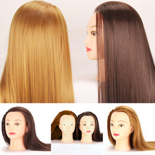 Load image into Gallery viewer, Beauty Salon Hairdressing Practice Head Mannequin Training 60cm Long Brown Gold Hair Tool
