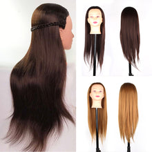 Load image into Gallery viewer, Beauty Salon Hairdressing Practice Head Mannequin Training 60cm Long Brown Gold Hair Tool
