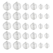 Load image into Gallery viewer, 30 Pieces Silver Plated Spiral Bead Cages Pendants for Jewelry Craft Findings Making 3 Sizes
