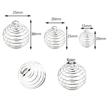 Load image into Gallery viewer, 30 Pieces Silver Plated Spiral Bead Cages Pendants for Jewelry Craft Findings Making 3 Sizes
