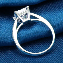 Load image into Gallery viewer, Princess Sterling Silver Natural Gemstones White Bride Wedding Engagement Ring Jewelry Gift
