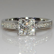 Load image into Gallery viewer, Princess Sterling Silver Natural Gemstones White Bride Wedding Engagement Ring Jewelry Gift
