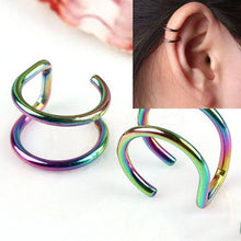 Load image into Gallery viewer, 1 Pair Fashion Women Clip-on Earrings Cartilage Ear Cuff Clip Wrap Non Pierced Colorful
