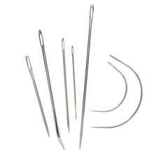 Load image into Gallery viewer, 7 Pieces Sewing Needles with Leather Waxed Thread Cord Drilling Awl and Thimble for Leather Repair
