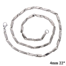 Load image into Gallery viewer, Fashion Men's 316L Stainless Steel Titanium Chain Necklace 4mm 22"
