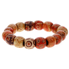 Load image into Gallery viewer, 100Pcs 17mm Mixed Painted Pattern Drum Barrel Wooden Loose Beads for Jewelry Making Hair Accessories Craft
