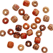 Load image into Gallery viewer, 100Pcs 17mm Mixed Painted Pattern Drum Barrel Wooden Loose Beads for Jewelry Making Hair Accessories Craft
