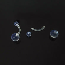 Load image into Gallery viewer, 9 Pcs Body Piercing Jewelry Clear Transparent Tongue Barbell Ring Acrylic Labret Piercing Tragus Nose Ring Eyebrow Ring
