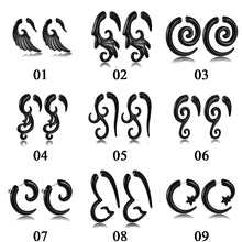 Load image into Gallery viewer, 1 Pair Black Acrylic Spiral Gauge Ear Plug Fake Stretcher Flesh Earrings Piercing Jewelry
