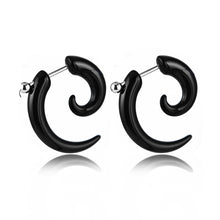 Load image into Gallery viewer, 1 Pair Black Acrylic Spiral Gauge Ear Plug Fake Stretcher Flesh Earrings Piercing Jewelry
