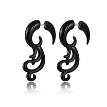 Load image into Gallery viewer, 1 Pair Black Acrylic Spiral Gauge Ear Plug Fake Stretcher Flesh Earrings Piercing Jewelry
