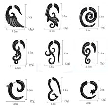 Load image into Gallery viewer, 1 Pair Black Acrylic Spiral Gauge Ear Plug Fake Stretcher Flesh Earrings Piercing Jewelry
