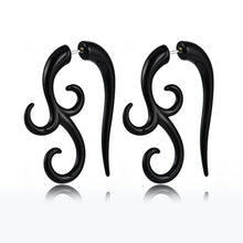 Load image into Gallery viewer, 1 Pair Black Acrylic Spiral Gauge Ear Plug Fake Stretcher Flesh Earrings Piercing Jewelry
