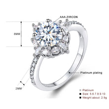 Load image into Gallery viewer, Big Shinning Diamond Zircon Crystal Ring Natural Gemstone White Sapphire Birthstone Bride Engagement Wedding Ring
