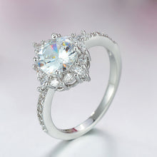 Load image into Gallery viewer, Big Shinning Diamond Zircon Crystal Ring Natural Gemstone White Sapphire Birthstone Bride Engagement Wedding Ring
