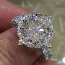 Load image into Gallery viewer, Big Shinning Diamond Zircon Crystal Ring Natural Gemstone White Sapphire Birthstone Bride Engagement Wedding Ring
