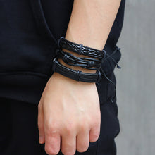 Load image into Gallery viewer, 6 Pcs/Set Men's Women's Vintage Leather Bracelets Weaved Wristband Wrap Bangle Fashion Jewelry Gift
