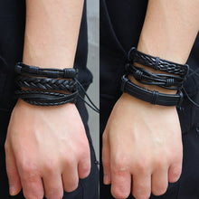 Load image into Gallery viewer, 6 Pcs/Set Men's Women's Vintage Leather Bracelets Weaved Wristband Wrap Bangle Fashion Jewelry Gift
