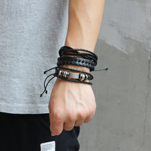 Load image into Gallery viewer, 6 Pcs/Set Men's Women's Vintage PU Leather Bracelets Weaved Wristband Wrap Bangle Fashion Jewelry Gift
