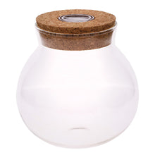 Load image into Gallery viewer, 11cm Round Glass Jar Terrarium with Colorful LED Light Cork
