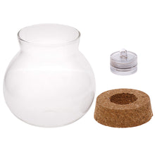 Load image into Gallery viewer, 11cm Round Glass Jar Terrarium with Colorful LED Light Cork

