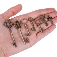 Load image into Gallery viewer, 100 Pcs Antique Bronze Assorted Key Theme Charms Pendants Set for DIY Necklace Jewelry Handmade Making Accessaries
