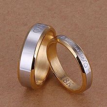 Load image into Gallery viewer, Chic Couple Ring Men/Women Forever Love 18K Gold Silver Steel Wedding Engagement Band Rings Jewelry Gift
