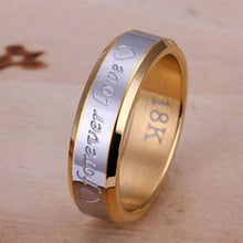 Load image into Gallery viewer, Chic Couple Ring Men/Women Forever Love 18K Gold Silver Steel Wedding Engagement Band Rings Jewelry Gift
