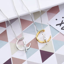 Load image into Gallery viewer, Fashion Fine 925 Silver Cats Moon Pendant Necklace Romantic Alloy Necklaces Women Jewelry Gifts Accessories
