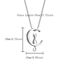 Load image into Gallery viewer, Fashion Fine 925 Silver Cats Moon Pendant Necklace Romantic Alloy Necklaces Women Jewelry Gifts Accessories
