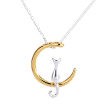 Load image into Gallery viewer, Fashion Fine 925 Silver Cats Moon Pendant Necklace Romantic Alloy Necklaces Women Jewelry Gifts Accessories
