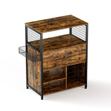 Load image into Gallery viewer, Craft Organization and Storage Cabinet Compatible with Cricut Machines, Crafting Cabinet with Drawer &amp; 25 Vinyl Roll Holder, Craft Table Desk  Workstation for Craft Room Home.Rustic Brown.
