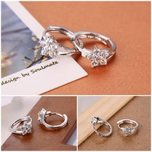 Load image into Gallery viewer, Fashion Women Girl Silver Plated Snowflake Crystal Zircon Ear Hoop Earrings Jewelry Gift
