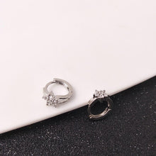 Load image into Gallery viewer, Fashion Women Girl Silver Plated Snowflake Crystal Zircon Ear Hoop Earrings Jewelry Gift

