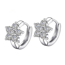 Load image into Gallery viewer, Fashion Women Girl Silver Plated Snowflake Crystal Zircon Ear Hoop Earrings Jewelry Gift
