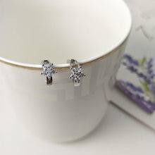 Load image into Gallery viewer, Fashion Women Girl Silver Plated Snowflake Crystal Zircon Ear Hoop Earrings Jewelry Gift
