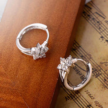 Load image into Gallery viewer, Fashion Women Girl Silver Plated Snowflake Crystal Zircon Ear Hoop Earrings Jewelry Gift
