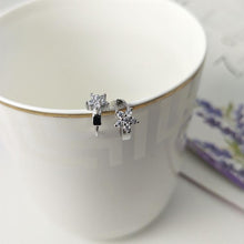 Load image into Gallery viewer, Fashion Women Girl Silver Plated Snowflake Crystal Zircon Ear Hoop Earrings Jewelry Gift
